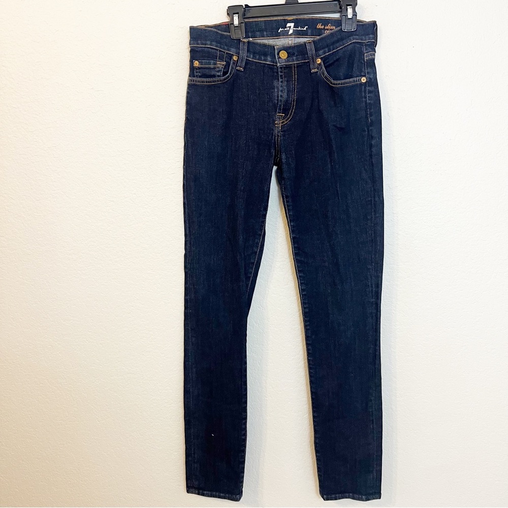 7 For‎ All Man Kind Dark Wash Slim Cigarette Jeans